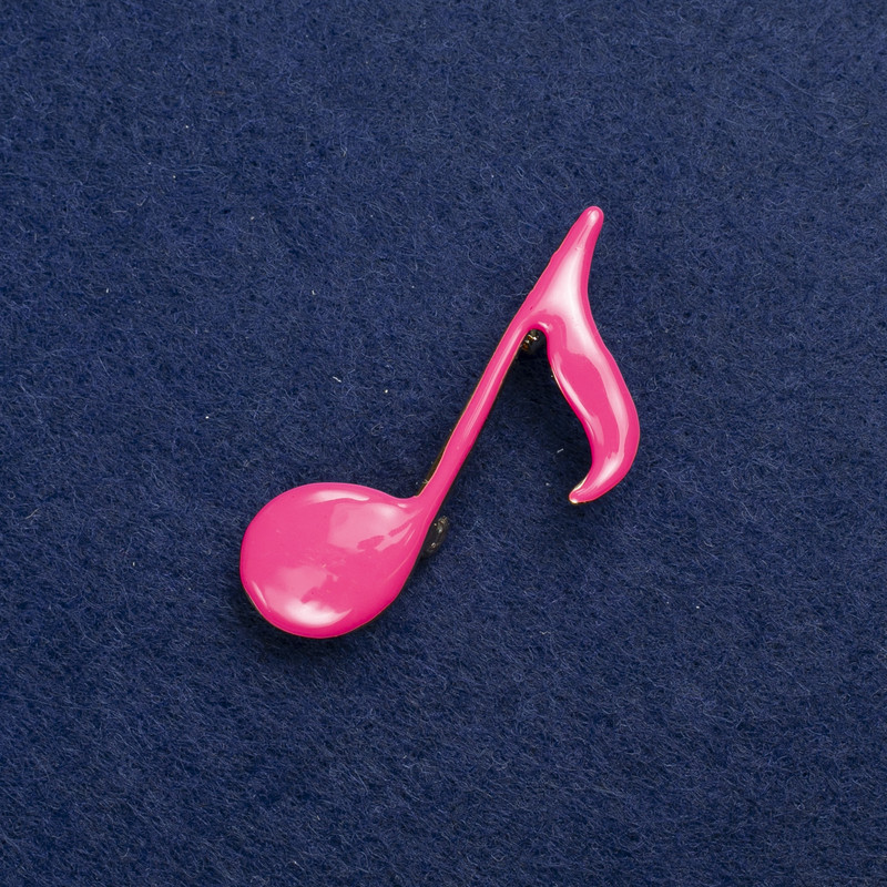 Broszka 'Nota' z metalu złocistego i emalii 25×45 mm +