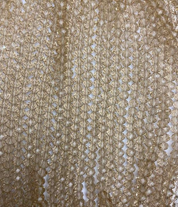 Koraliki czeskiego kryształu bursztynowego na żyłce, fasetowany rondel, średnica 6×5 mm, długość ok. 40 cm