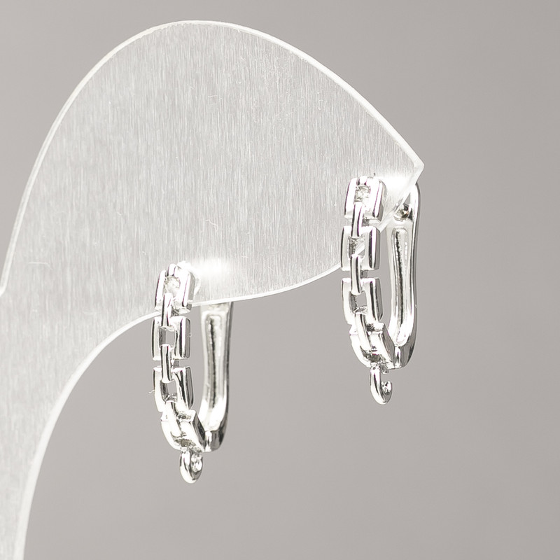Zawieszki do kolczyków z metalu srebrzystego 18×3 mm – para