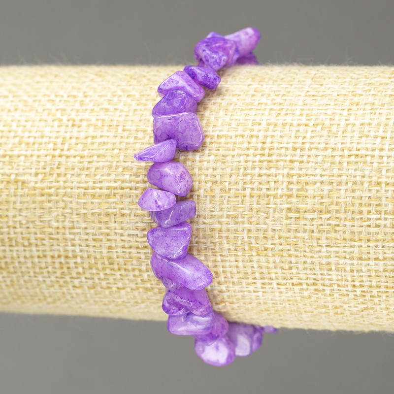 Bransoletka na gumce z tonowanego kwarcu, drobinki, średnica 8 mm+