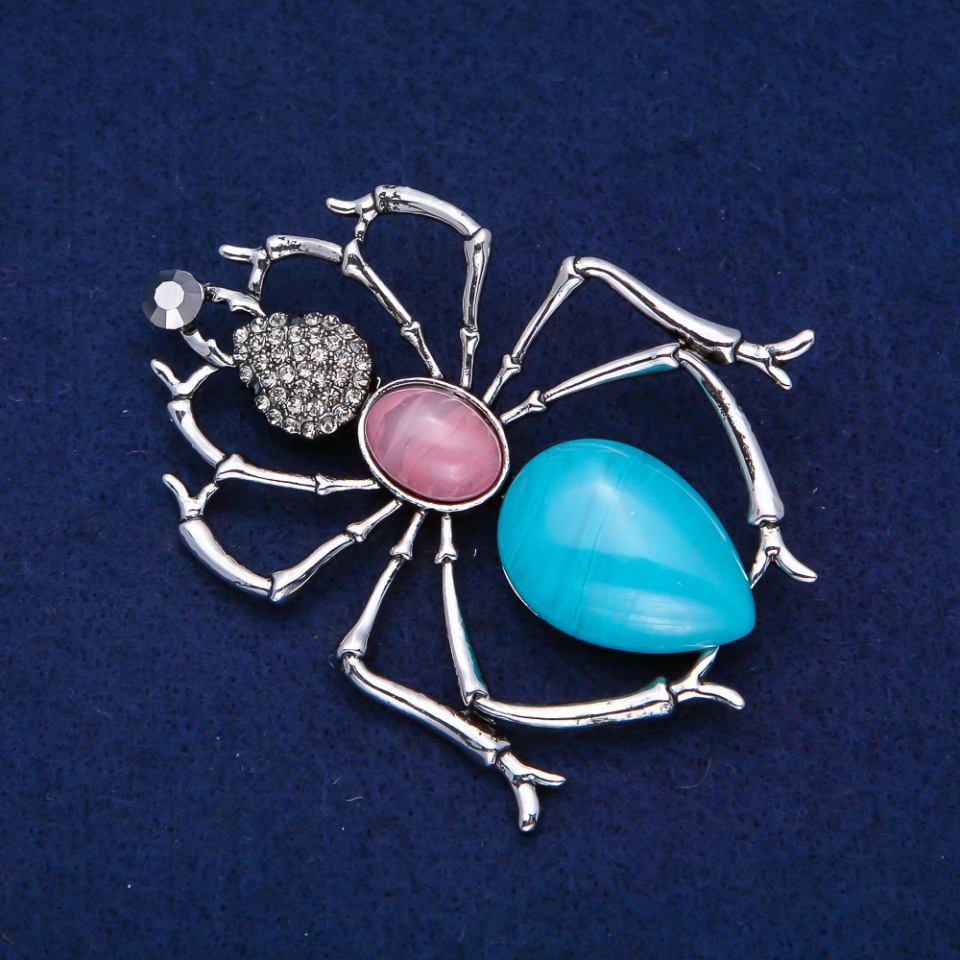 Broszka Mrówka ze srebrzystego metalu 72×57 mm +