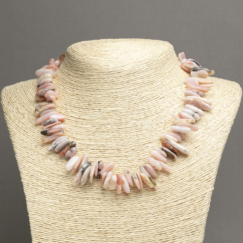 Naszyjnik z naturalnego opalu – drobina w kształcie igły, średnica 18×6 mm, długość 45 cm +/-