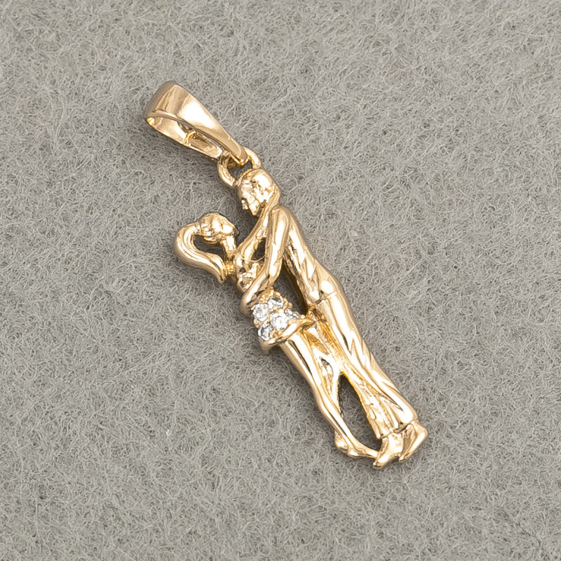 Wisiorek Xuping Pozłacanie 18K «Para z białymi kryształami», wymiary 30×8 mm +