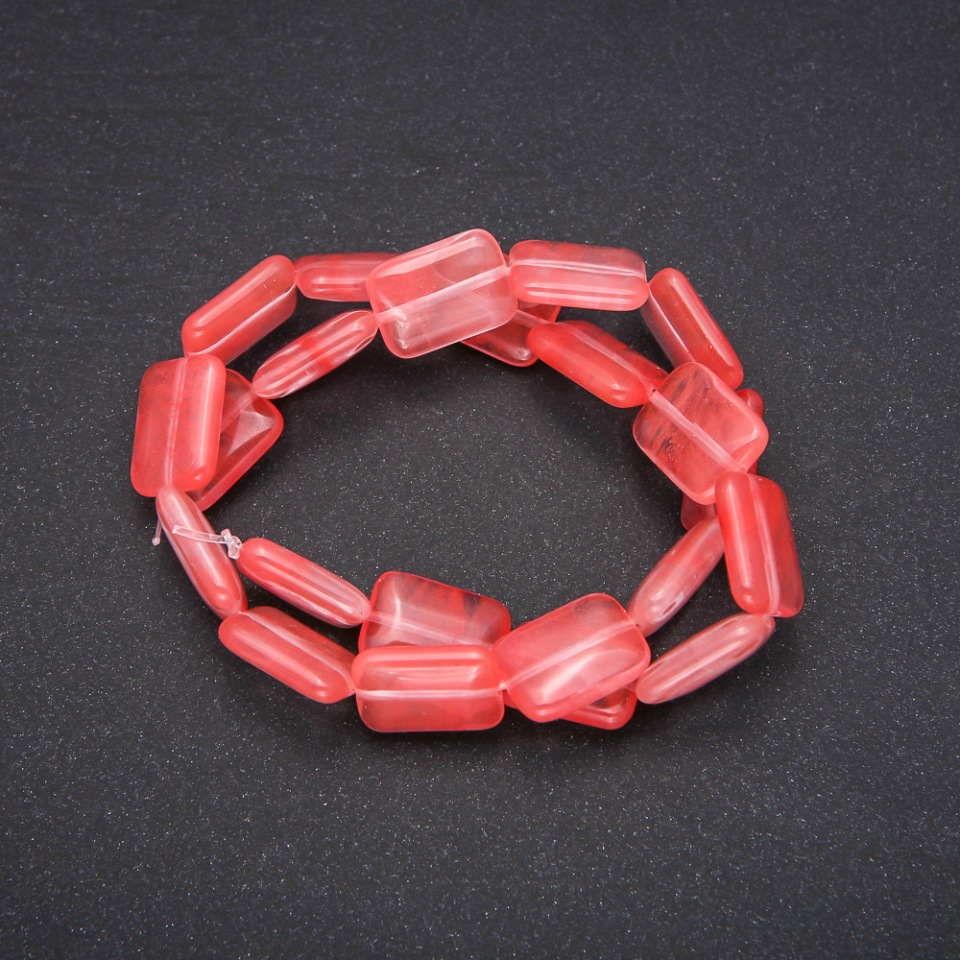 Koraliki z naturalnego chalcedonu w kształcie prostokątów, wymiary 13×18 mm, długość 38 cm (±)