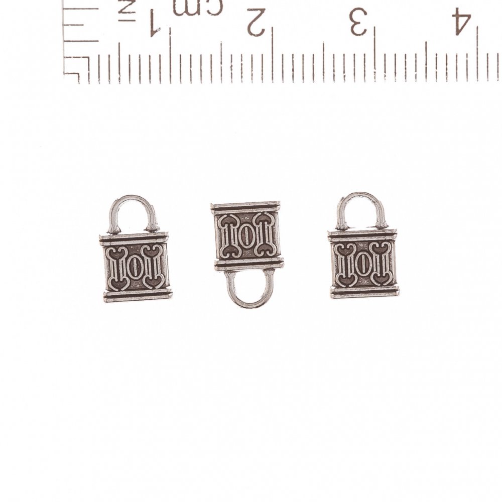 Zawieszka w formie zamka 10×7 mm, masa ok. 20 g, zestaw 30 szt.