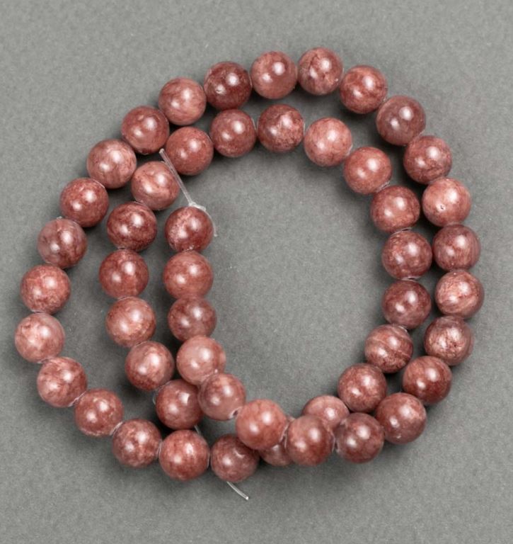 Koraliki Selenit (akryl sztuczny) na żyłce, gładka kulka, średnica 8,5 mm, długość 40 cm ±