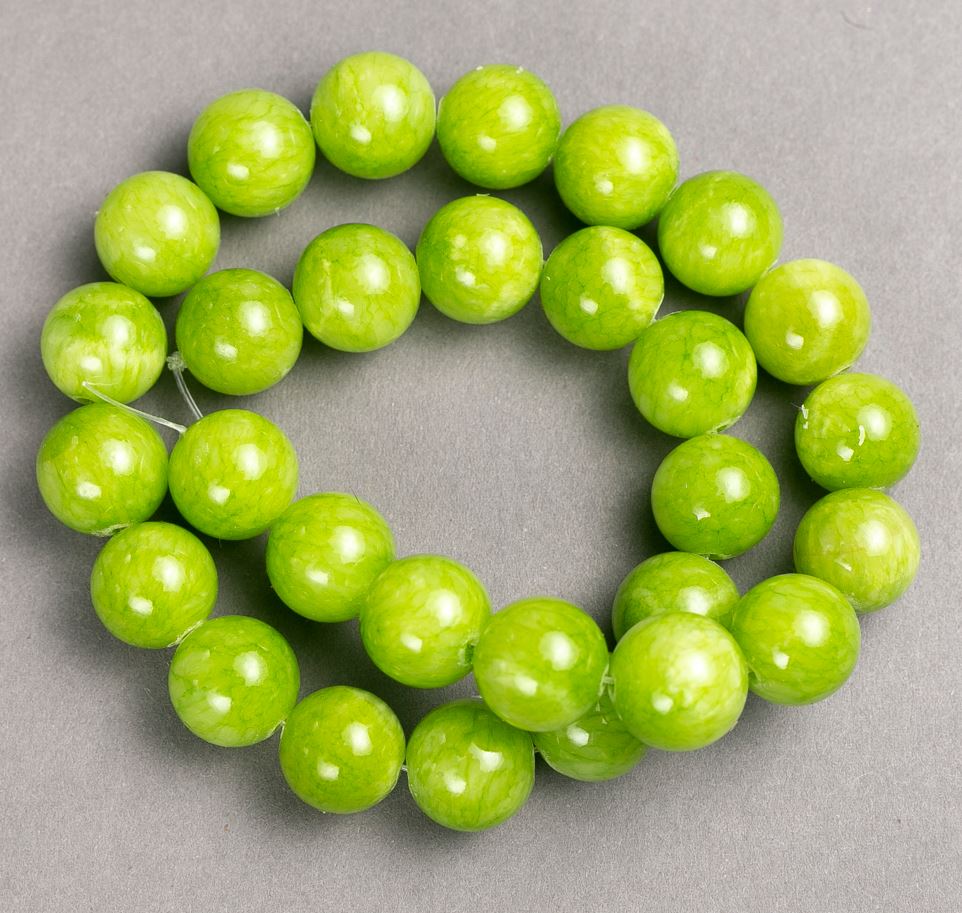 Koraliki onyks (akryl sztuczny) na żyłce, gładkie kulki, średnica 14,5 mm, długość 40 cm