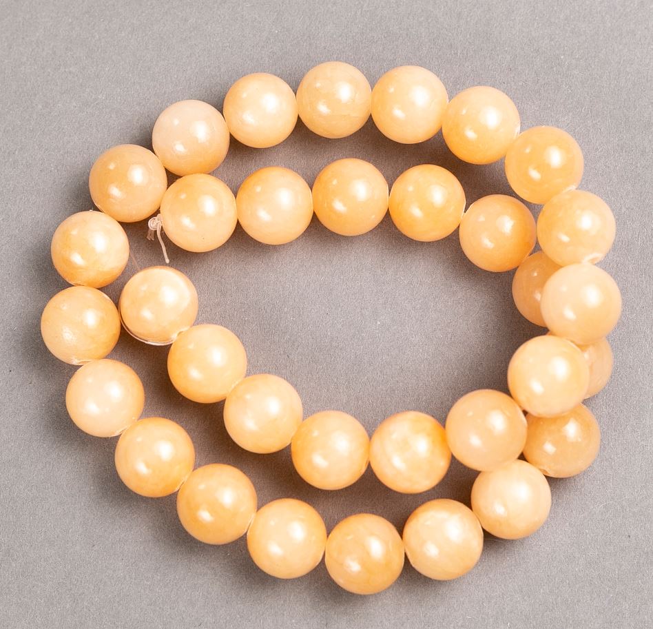 Koraliki na nitce selenit (sztuczny akryl) gładka kula, średnica 12,5 mm ±, długość 40 cm