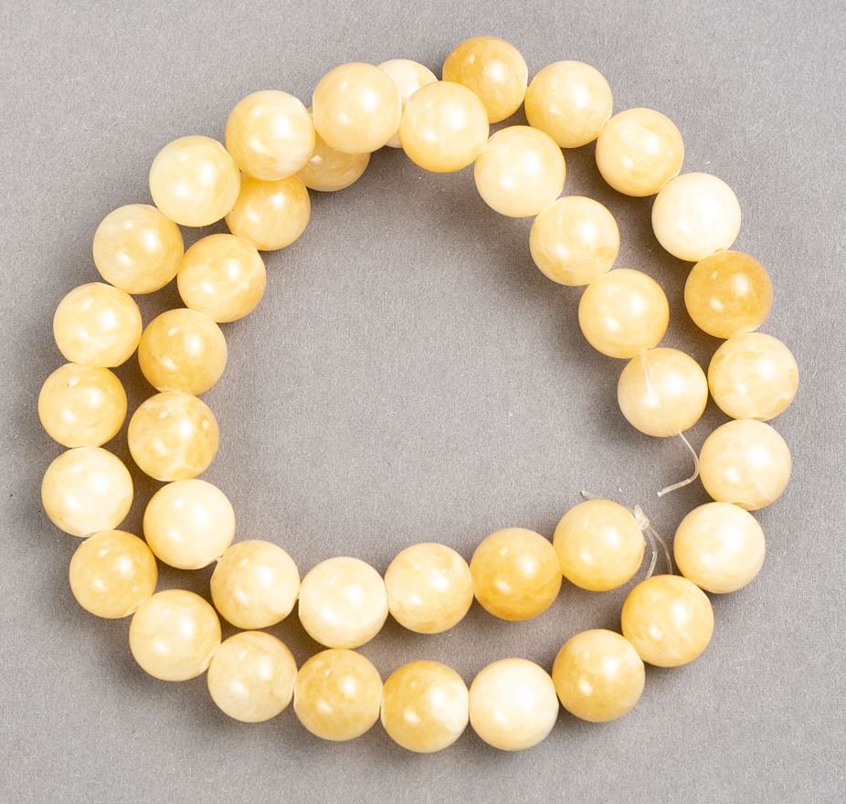 Koraliki na żyłce Perłowy (sztuczny akryl) gładkie kulki, średnica 10,5 mm, długość około 40 cm