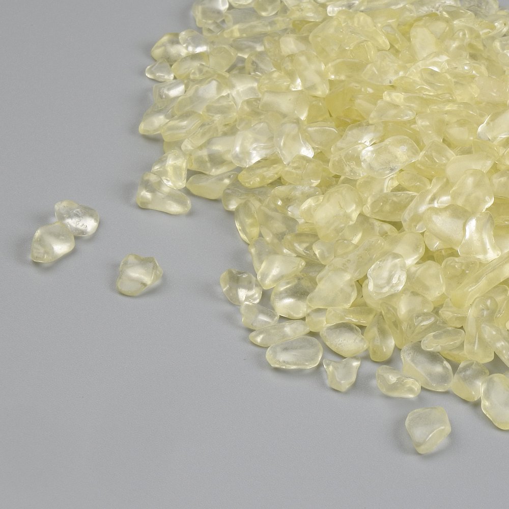 Furnitura jubilerska kamienna – fragmenty cytrynowe bez otworu, d 6-14×6×3-5 mm +/- (Cena za 100 g)