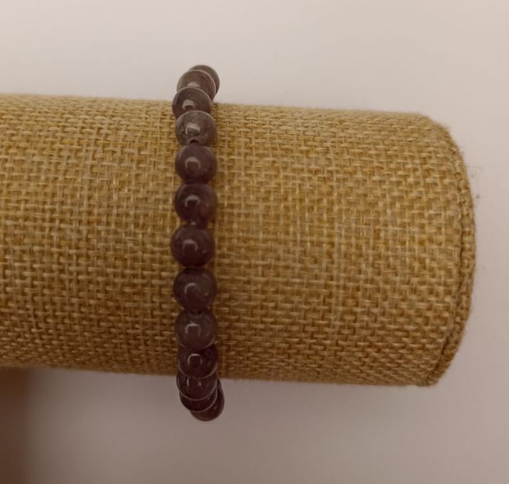 Bransoletka na gumce z tonowanego kwarcu (sztuczny akryl) ciemnoszarna, gładkie kuleczki, średnica 6,5 mm, długość 18 cm