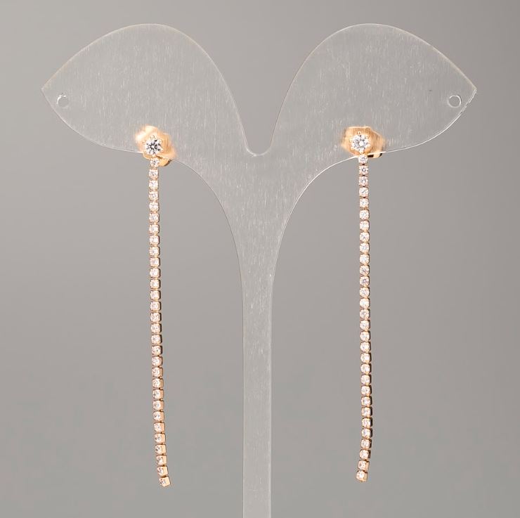 Kolczyki sztyfty Xuping pozłacane 18K, średnica 2 mm, długość około 6 cm