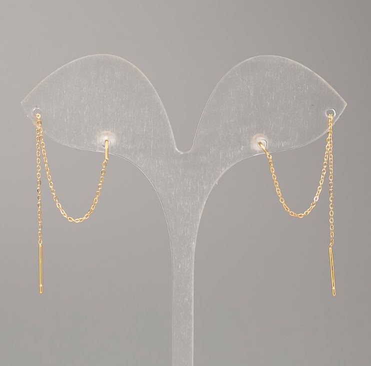 Kolczyki sztyfty z kulkami Xuping pozłacane 18K, średnica 0,5 mm, długość 9 cm