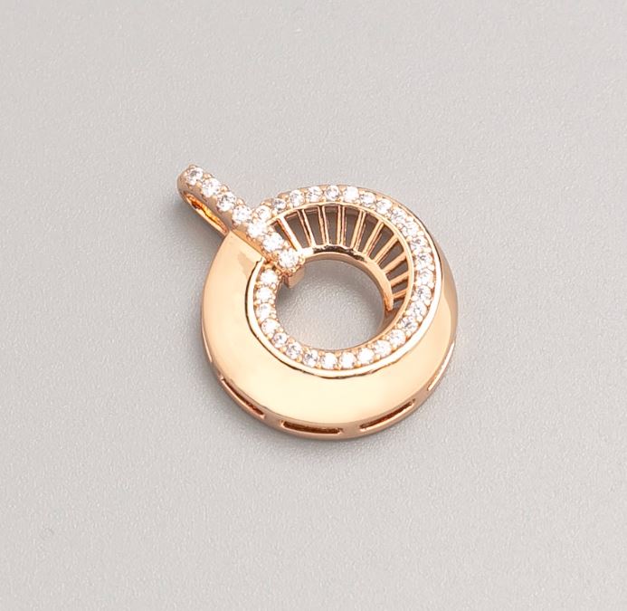 Wisiorek Xuping pozłacany 18K z białymi kryształami, średnica 20 mm+