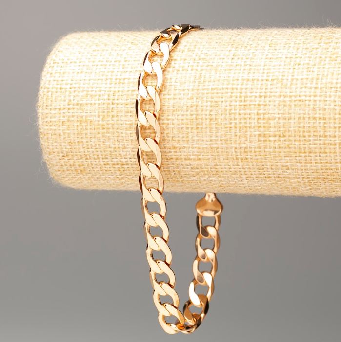 Bransoletka Xuping Pozłocenie 18K splot pancerzowy, długość 25 cm, grubość 8,5 mm