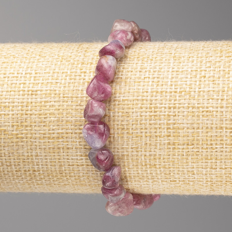 Bransoleta z fasetowanego turmalinu, średnica 8x8 mm, na gumce, długość 18 cm+