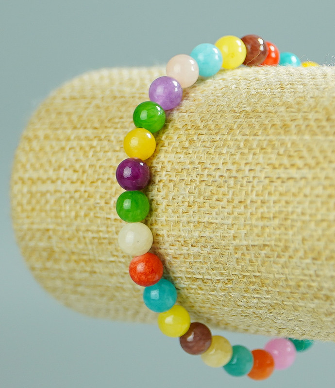 Bransoletka Asorty tonowany kwarc (akryl sztuczny), średnica 6 mm, długość 18 cm (na elastycznej gumce)