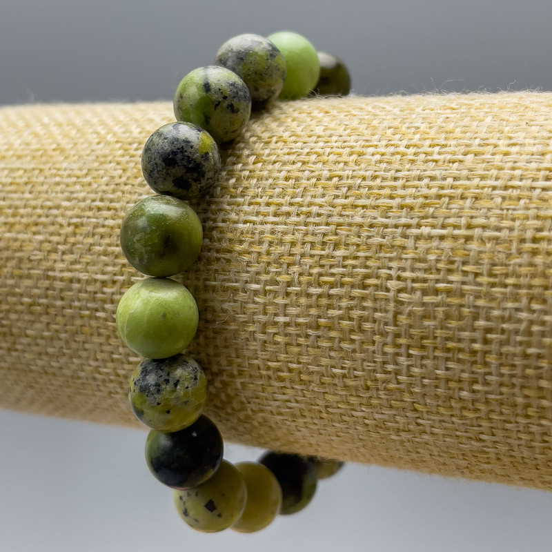 Bransoletka australijskiego jadeitu (sztuczny akryl), gładkie kulki, średnica 10,5 mm, długość 18 cm (elastyczna)