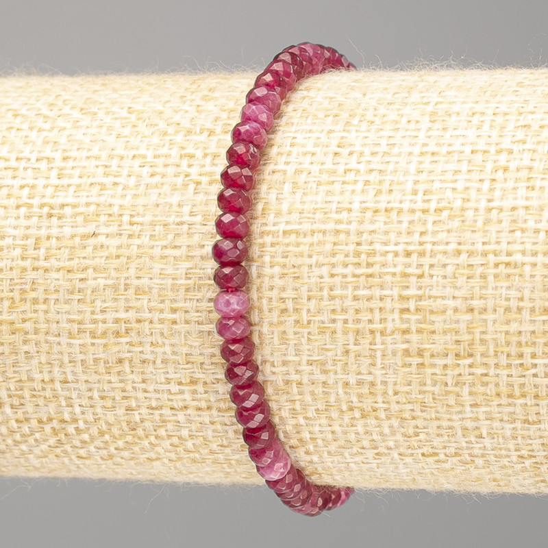 Bransoletka z turmalinu (sztuczny) fasetowany rondel, średnica 4×3 mm, długość 18 cm (na elastycznej gumce)