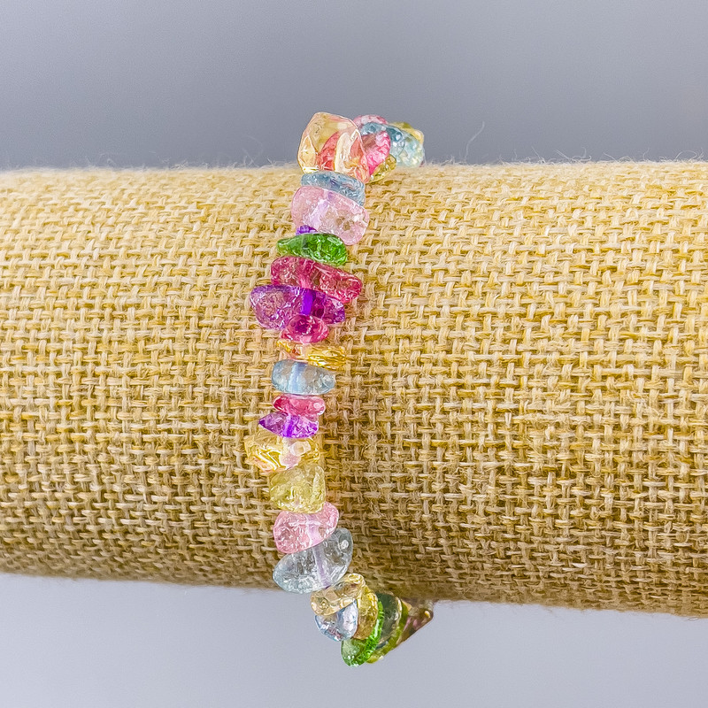 Bransoletka «Asorty» z drobiny naturalnych kamieni, średnica 8×4 mm, długość 18 cm (elastyczna)