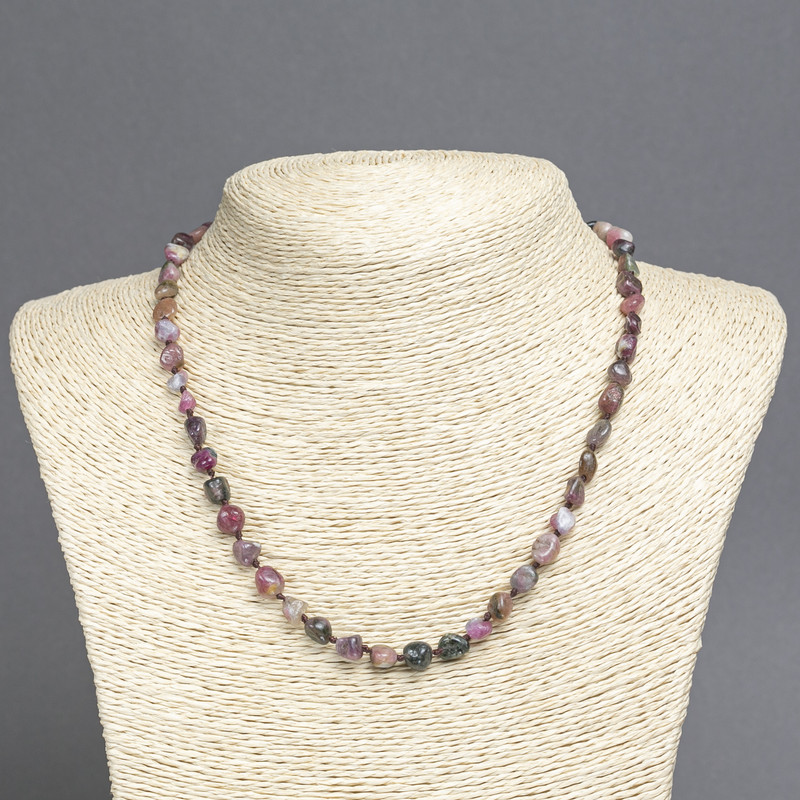 Naszyjnik z turmalinem fasetowanym, średnica 7 mm (±), długość 45 cm+