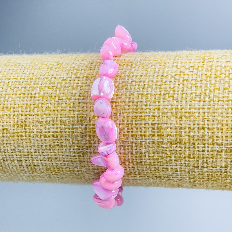 Bransoletka z fiołkowego perłowego fasetowanego (8×6 mm ±), długość 18 cm (elastyczna)