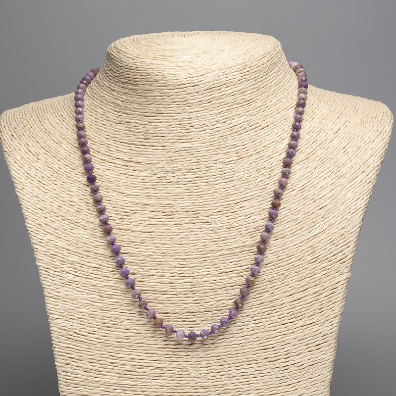 Naszyjnik z naturalnego fosfosyderytu, fasetowane rondele, średnica 4×5 mm, długość 48 cm +