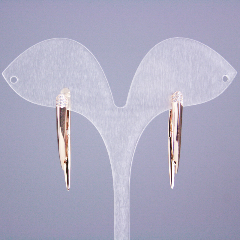 Kolczyki Xuping z pozłoceniem 18K i białymi kryształami, długość 33 mm+