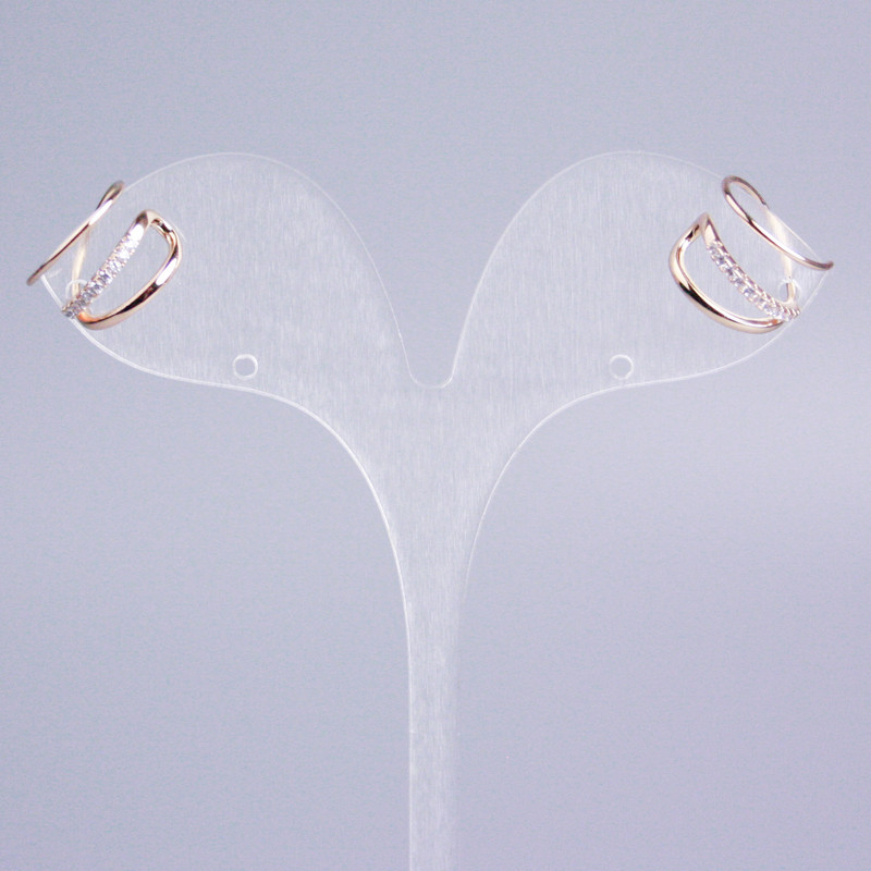 Kaf potrójny Xuping Złocenie 18K białe kryształy 14×10 mm +