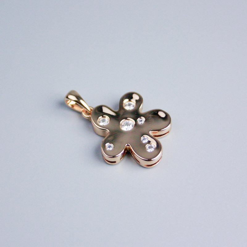 Wisiorek Xuping Pozłocenie 18K Kwiat z białymi kryształami, średnica 19×18 mm+