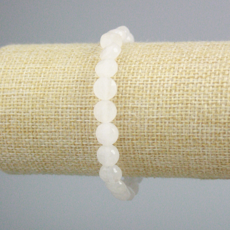 Bransoletka z górskiego kryształu fasetowane monety, średnica około 8,5 mm, długość 18 cm, elastyczna