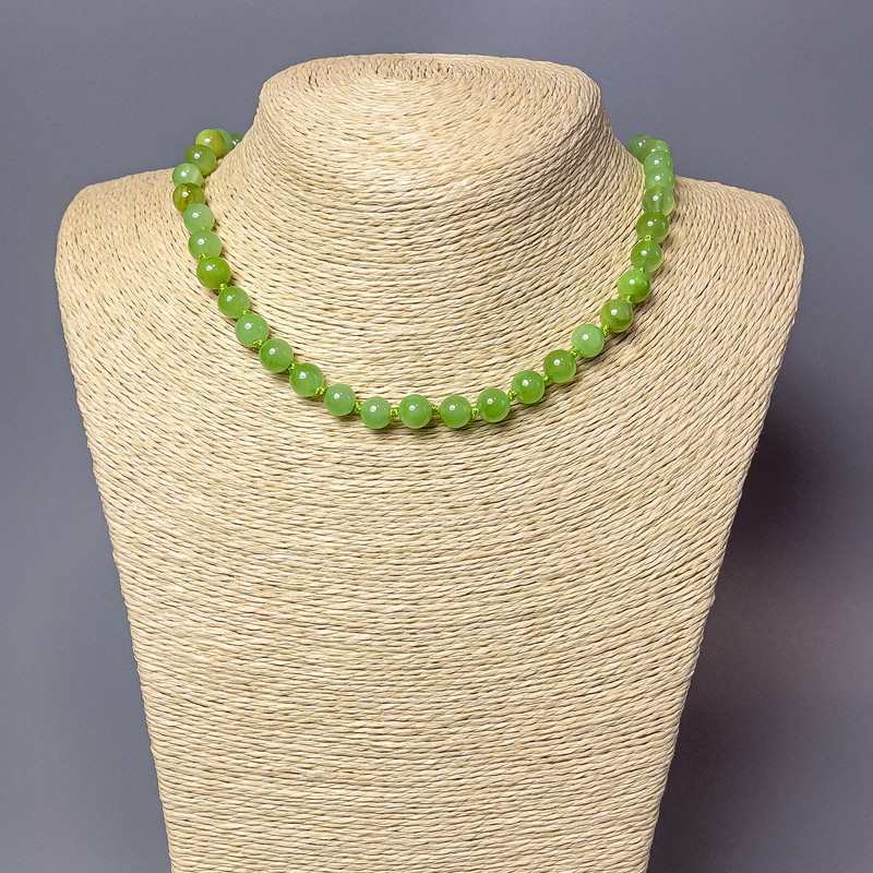 Naszyjnik z onyksu — gładkie kulki, średnica 8,5 mm, długość 47 cm