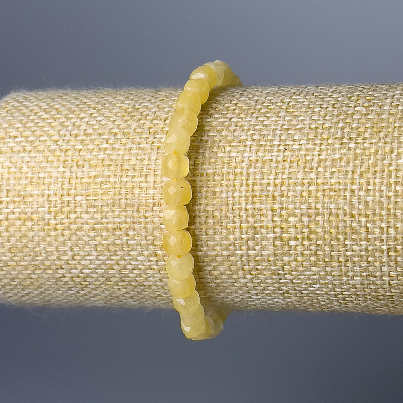 Bransoletka z cytrynu, naturalny kamień, fasetowane kostki, średnica 5,5 mm, długość 18 cm (elastyczna)