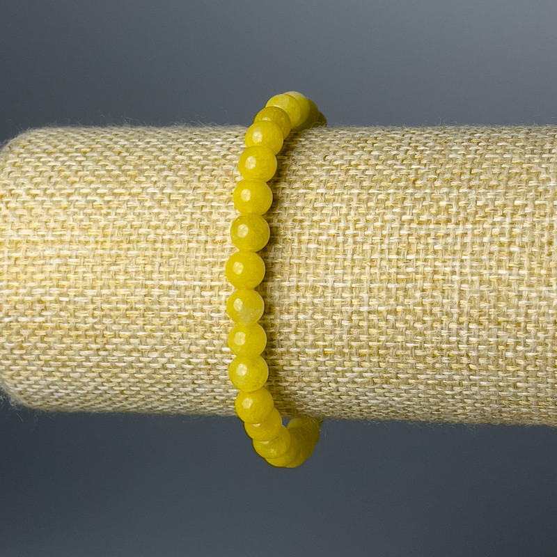 Bransoletka z cytrynem — gładkie kule, średnica 6,5 mm, długość 18 cm (rozciągliwa)