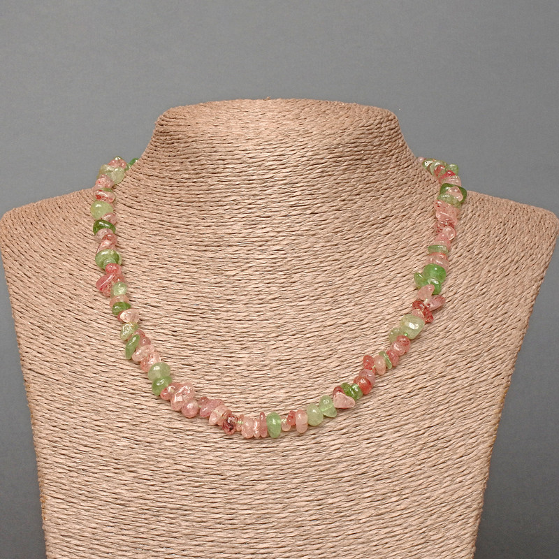 Naszyjnik z tonowanego kwarcu – mieszanka kolorów, fasetowane koraliki, średnica 7×3 mm, długość 48 cm